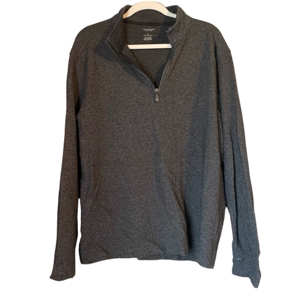 Men’s Van Heusen Gray 3/4 Zip Pullover | Large